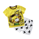 Baby Boy Clothes Summer New Aircraft Baby Boy Girl Clothing Set Cotton Baby Clothes Suits Short Plaid Infant Kids Clothes