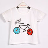 Sport Baby Girls Boys t-shirt Short Sleeve Bicycle Pattern t-shirts for boys Cotton Children Clothes