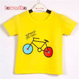 Sport Baby Girls Boys t-shirt Short Sleeve Bicycle Pattern t-shirts for boys Cotton Children Clothes
