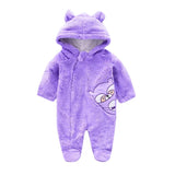 Spring Autumn Baby Rompers Cute Cartoon animal Infant Newborn Girls warm Jumpers Toddler Hooded clothes Baby Boys Overalls
