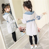 Spring Autumn Children's Windbreaker 2023 Girls Trench Coats Windbreaker Teens Coat Hooded Winter Jacket