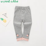 Spring Infant Baby Cotton Cute Flower Elastic Waist Skinny Leggings Kids Trousers Girls Long Pants roupas de bebe