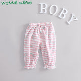 Spring Infant Baby Girls Fruit Print Elastic Waist Mosquito-proof pant Kids Full Length Casual Kids Trousers roupas de bebe