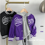 Spring Purple Baseball Jacket Big Kids Clothes For Teen Teens Girls Boys Cardigan Children Outwear Coats Hoodies Windbreaker