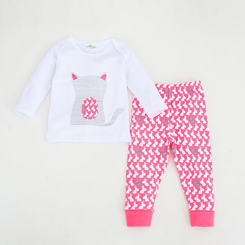 Spring baby pajamas set homewear baby romper infant costume Elephant Cat T-shirt + pants toddler boys clothes designer clothes