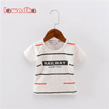 Striped Sport Baby Girls Boys t-shirt Short Sleeve t-shirts for boys Cotton Children Clothes
