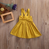 Summer 2018 Baby Girls Dress Toddler Kid Summer Sundress Bowknot Mini Bow Dress Outfit Sunsuit Dress 0-18M