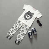 Summer Baby Boys Girls Clothes Cotton Cute Little Monster Newborn Infant Outwe Clothing set Short Sleeve T-Shirt Pants