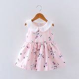 Summer Baby Girls Foral Print Peter pan Collar Princess Party Sleeveless Sundress Infant Dress vestido infantil