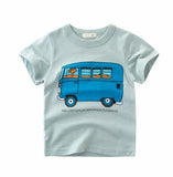 Summer Boys Cartoon T-shirt C Ship Train Cotton T Shirt Boy Kids Tops Children Clothing Kindergarten Clothes 1-6T