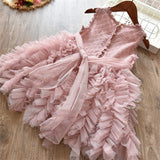 Summer Clothes For Princess Girl Lace Dress Layered Tulle kids Prom Dresses Party Outfits 3 7 8 Years Children Costume Vestidos