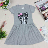 Summer Toddler kids Baby Girls Cat Kitty Dress Clothes Clothing children cartoon Cute Gown Formal Casual Short sleeve Dresses