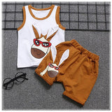 Summer baby boy clothes animal design vest set outfits casual sports suit  born infant baby boy Comfortable cool clothing sets