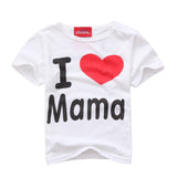 T Shirt I Love Papa Mama Children's Clothing t-shirt children t-shirts for girls boys Tops Kids boy girl clothes