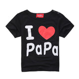 T Shirt I Love Papa Mama Children's Clothing t-shirt children t-shirts for girls boys Tops Kids boy girl clothes