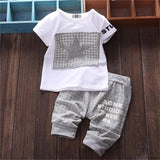 Baby boy clothes Brand summer kids clothes sets t-shirt+pants suit Star Printed Clothes  born sport suits