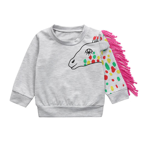 2018 FASHION Sweatshirt Toddler Baby Boys Girls Cartoon Tassel T-shirt Tops Sweatshirt Pullover Outfits 8.1