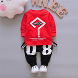 2018 FASHION Toddler Baby Kid Boy Girl Outfits Letter Printing T-shirt Tops+Pants Clothes Set 0720