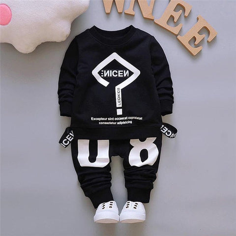 2018 FASHION Toddler Baby Kid Boy Girl Outfits Letter Printing T-shirt Tops+Pants Clothes Set 0720