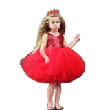 girl wedding dress summer Fashion Toddler Kids Baby Girl Heart Sequins Party Tulle Dress Outfits f11
