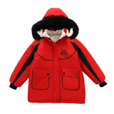 Teen Boy Winter Coat Children Plus Velvet Warm Jacket Boys Middle Long Jacket Winter Hooded Thick Clothes 5 7 9 11 13 Y