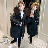 Teen Girls Warm Coat Winter Parkas Outerwear Teenage Long Tops Children Kids Girls Hooded Winter Jacket For 5 6 8 10 12 13 Years