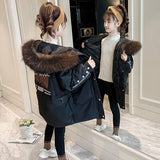 Teen Girls Warm Coat Winter Parkas Outerwear Teenage Long Tops Children Kids Girls Hooded Winter Jacket For 5 6 8 10 12 13 Years