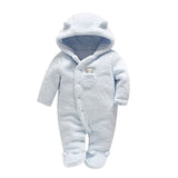 Newborn baby clothes bear baby girl boy rompers hooded plush jumpsuit winter overalls for kids roupa menina