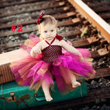 Toddler Girls Fancy Princess Tutu Dress Holiday Flower Double Layers Fluffy Baby Dress with Headband Photo Props TS044