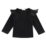 Toddler Infant Newborn Kids Baby Girls Princess 4PCS/Lot Wholesale Outfit Clothes Lace Long Sleeve T shirt Blouse Casual Clothes
