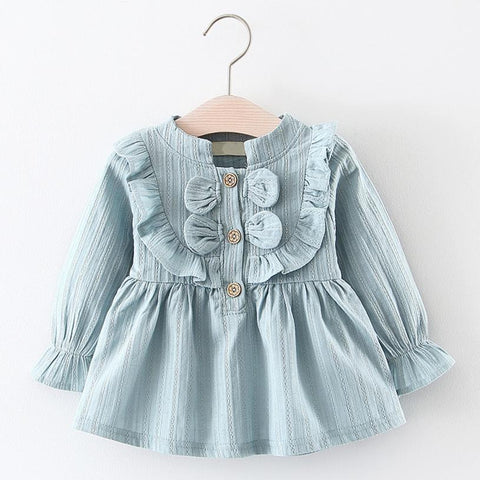 Toddler Kids Baby Girls Bowknot Clothes Long Sleeve Party Princess Dresses