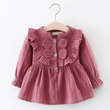 Toddler Kids Baby Girls Bowknot Clothes Long Sleeve Party Princess Dresses