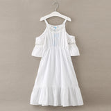 Toddler Kids Children Teen Girls Princess Short Sleeve White PInk Soft Dress Summer Cute Princess Grace Dresses
