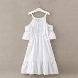 Toddler Kids Children Teen Girls Princess Short Sleeve White PInk Soft Dress Summer Cute Princess Grace Dresses