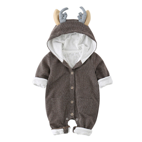Toddler Newborn Baby Cute Boy Girl Long Sleeve Tops Jumpsuit Clothes Clothes Hooded Boys Girls Rompers Cute Fashion Best Gift