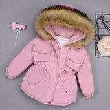 Toddler jacket plus velvet warm kids children winter clothes girls cotton clothes  baby thick cotton coat 2-8Years outerwear