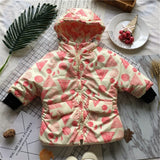 Tonytaobaby Winter Girl's Geometric Printed Jacket with Cotton Padded Jacket  Kids Down Jacket