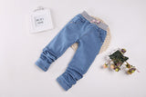 Top Sale Denim Pants Girl Toddler Denim Pants Free Shipping Slim Jeans For Kids Solid Jeans 2 Colors Children We Jeans Child
