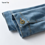 Top and Top Spring Autumn Kids Casual Jacket Girls Ripped Holes Jeans Coats Little Boys Girls Denim Outerwear Costume 12M-6Y