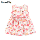 Top and Top Summer Fashion Newborn Toddler Baby Girls Dresses Princess Party Casual Cartoon Sleeveless Cotton Dresses