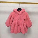 Top brand children's winter coat warm coat wool double face white red Hooded Coat 3-12 years old 4119