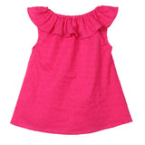 Sleeveless Solid Baby Girl T-shirts Lotus Leaf Collar A-line O-Ncek Toddler Top Blouse Baby Girls Clothing Kid T Shirt