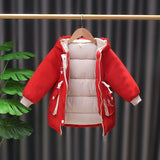 Trendy Kids Winter Jacket For Baby Girls   Warm Cotton Coats Big Pocket Western-style Windbreaker Childrens Hooded Parkas