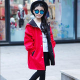 Two Sides Wear Jackets for Girl Hooded Thin Autumn Jacket Children Windbreaker for Teens Trench Coat Outwear Children's Clothing