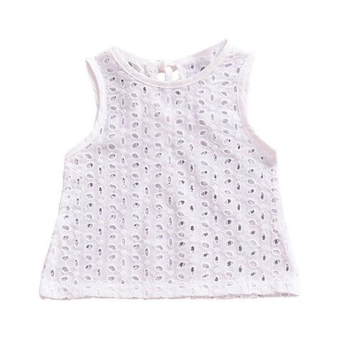 Summer New Kid Baby Vest Tops Halter Shirt Fashion Casual T-shirts Cotton Clothes White For Baby Girls 0-24M