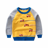 Children Brand 2018 Spring New Boys Girls Cotton Long Sleeve Tops O-neck Cars Print T shirts O-neck Toddler Clothing