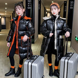 Waterproof Shiny Girls Outerwear Coat 3-14 Years Kids Teenage Girl Parka   30 Degree Russian Winter Jacket For Girls