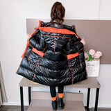 Waterproof Shiny Girls Outerwear Coat 3-14 Years Kids Teenage Girl Parka   30 Degree Russian Winter Jacket For Girls