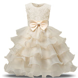 White Baby Petal Girl Dress Bebes Wedding 1 years Birthday Princess Dress Christening tutu dress kids Dresses For Girls Clothes