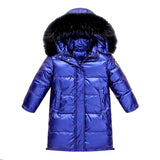 White Duck Down Jacket Russia Children Winter Warm Outerwear For Boys Girls Waterproof Outdoor Real Fur Hood Kids Parka Clothes